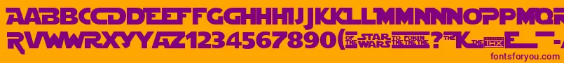 Stjedise-fontti – violetit fontit oranssilla taustalla