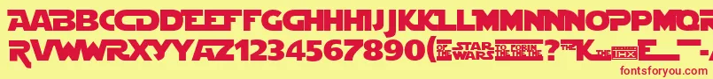フォントStjedise – 赤い文字の黄色い背景