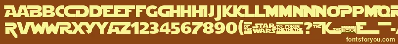 Stjedise-fontti – keltaiset fontit ruskealla taustalla