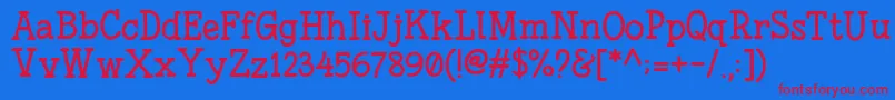 FonesiaRegular Font – Red Fonts on Blue Background