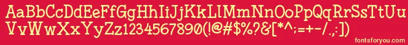 FonesiaRegular Font – Yellow Fonts on Red Background