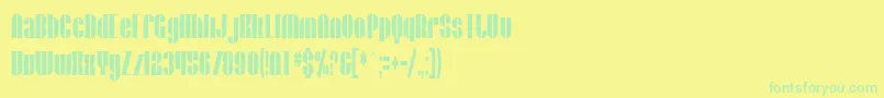 SfBaroquesqueExtended-Schriftart – Grüne Schriften auf gelbem Hintergrund