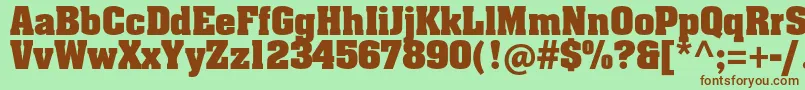 Шрифт AachenStdBold – коричневые шрифты на зелёном фоне