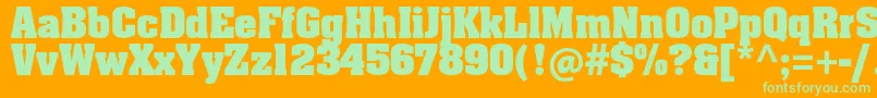 AachenStdBold-fontti – vihreät fontit oranssilla taustalla