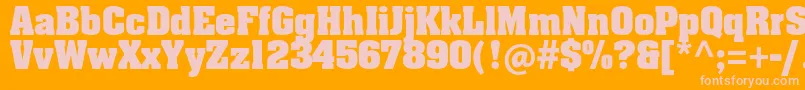 Czcionka AachenStdBold – różowe czcionki na pomarańczowym tle