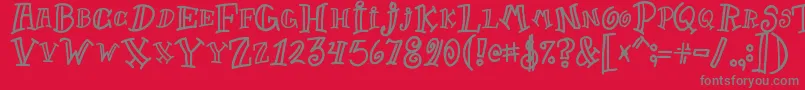 Goof Font – Gray Fonts on Red Background