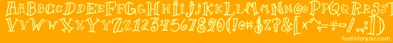 Goof Font – Yellow Fonts on Orange Background
