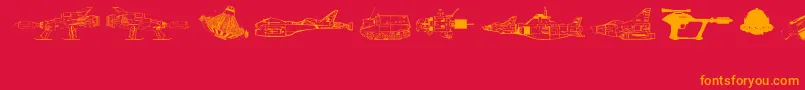 AndersonUfoDing Font – Orange Fonts on Red Background