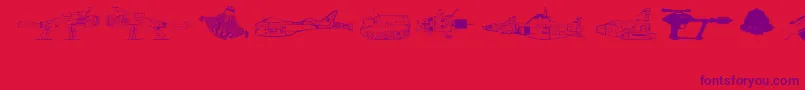 AndersonUfoDing Font – Purple Fonts on Red Background