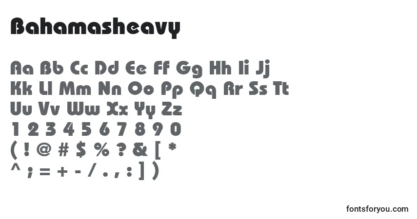 Schriftart Bahamasheavy – Alphabet, Zahlen, spezielle Symbole