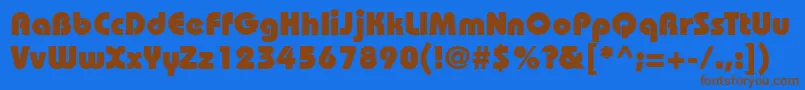 Bahamasheavy Font – Brown Fonts on Blue Background