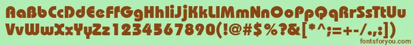 Bahamasheavy Font – Brown Fonts on Green Background