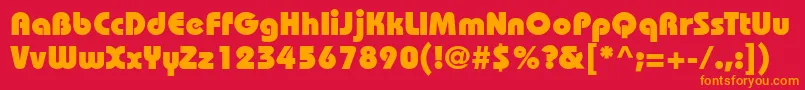 Bahamasheavy Font – Orange Fonts on Red Background