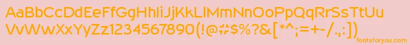 フォントWevlirgRegular – オレンジの文字がピンクの背景にあります。