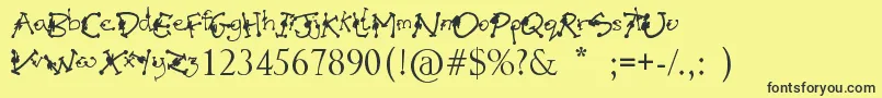 AlienMutationsBegin Font – Black Fonts on Yellow Background