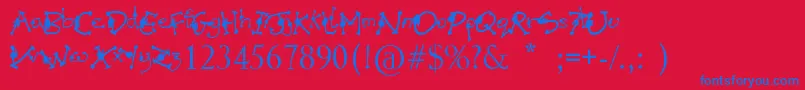 AlienMutationsBegin Font – Blue Fonts on Red Background