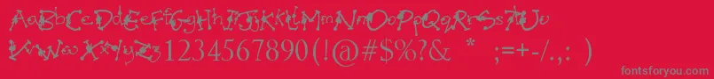 AlienMutationsBegin Font – Gray Fonts on Red Background