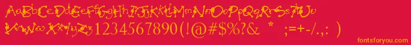 AlienMutationsBegin Font – Orange Fonts on Red Background