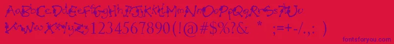 AlienMutationsBegin Font – Purple Fonts on Red Background