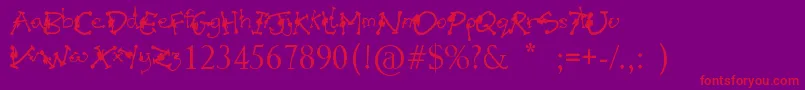 AlienMutationsBegin Font – Red Fonts on Purple Background