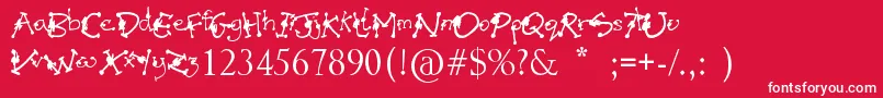 AlienMutationsBegin Font – White Fonts on Red Background