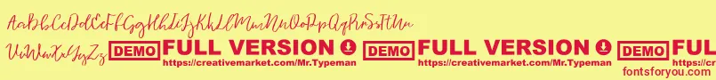 Vingiloth Font – Red Fonts on Yellow Background