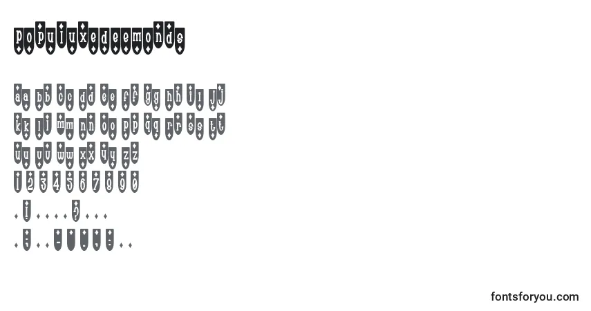 Schriftart PopuluxeDeemonds – Alphabet, Zahlen, spezielle Symbole