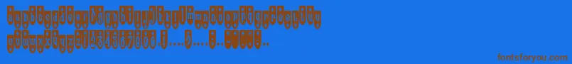 PopuluxeDeemonds-Schriftart – Braune Schriften auf blauem Hintergrund