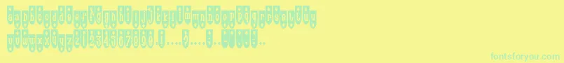 PopuluxeDeemonds-Schriftart – Grüne Schriften auf gelbem Hintergrund