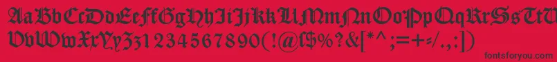 Dscaslongotisch Font – Black Fonts on Red Background