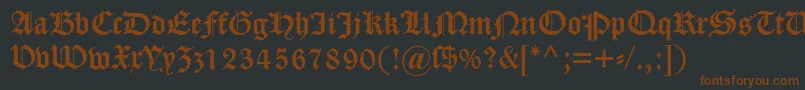 Dscaslongotisch Font – Brown Fonts on Black Background