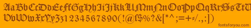 Dscaslongotisch Font – Brown Fonts on Orange Background