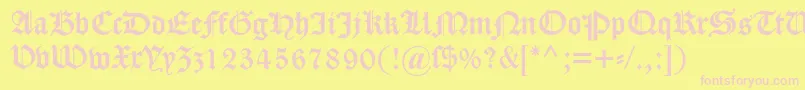 Dscaslongotisch Font – Pink Fonts on Yellow Background