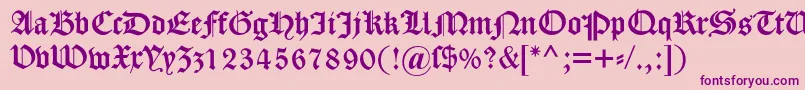 Dscaslongotisch Font – Purple Fonts on Pink Background
