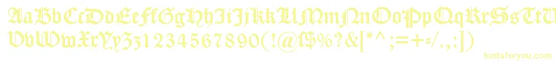 Шрифт Dscaslongotisch – жёлтые шрифты