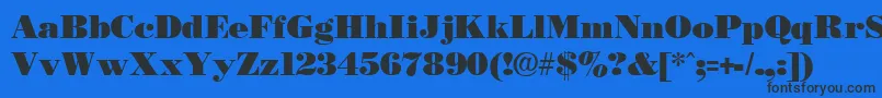 フォントNecblack – 黒い文字の青い背景