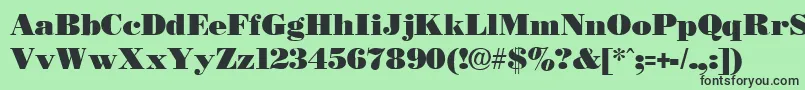 フォントNecblack – 緑の背景に黒い文字