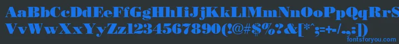 Necblack-fontti – siniset fontit mustalla taustalla