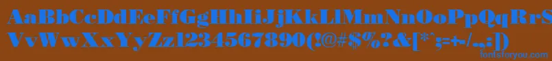 Necblack-fontti – siniset fontit ruskealla taustalla