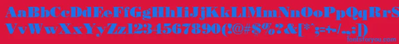 Necblack Font – Blue Fonts on Red Background