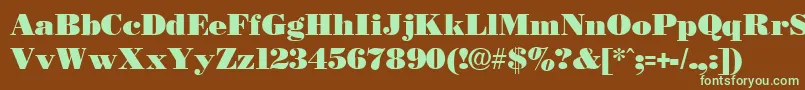 Necblack-fontti – vihreät fontit ruskealla taustalla