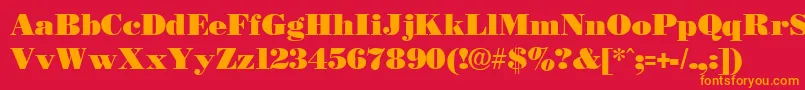 Necblack Font – Orange Fonts on Red Background