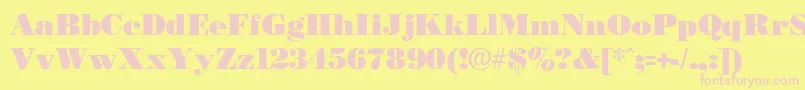 Necblack-fontti – vaaleanpunaiset fontit keltaisella taustalla