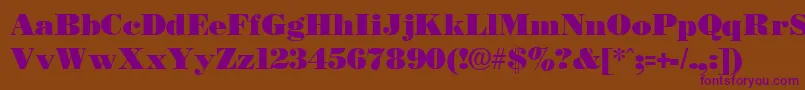 Necblack Font – Purple Fonts on Brown Background