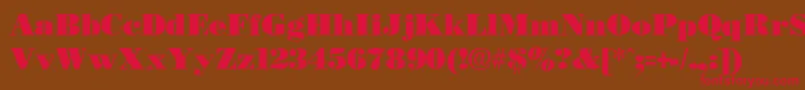 Necblack Font – Red Fonts on Brown Background