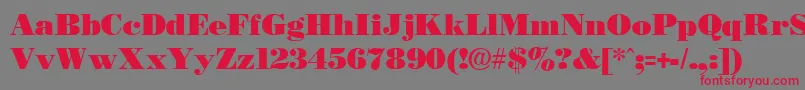 Necblack-Schriftart – Rote Schriften auf grauem Hintergrund