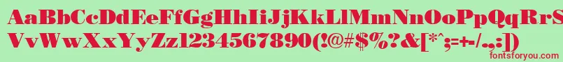 Necblack Font – Red Fonts on Green Background