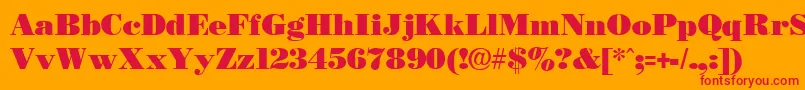 Necblack Font – Red Fonts on Orange Background