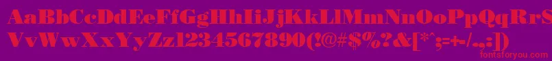 Necblack Font – Red Fonts on Purple Background