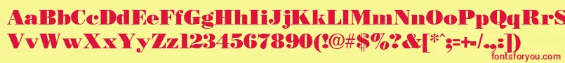Necblack Font – Red Fonts on Yellow Background